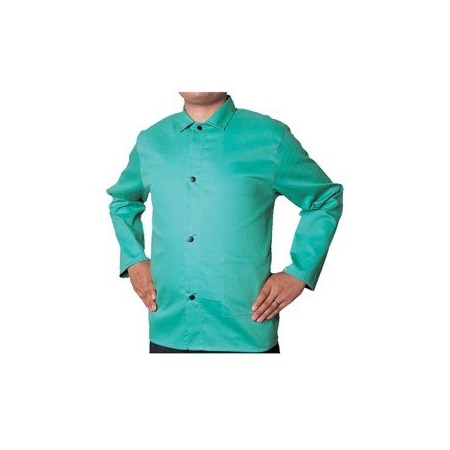 Weldas COOL FR Cotton Jacket, Color: Green, Size: Small with 30in. Sleeves, Style: Four snap front 33-6630S